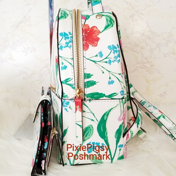 Kate Spade Hummingbird Floral Wallet Backpack Set - Picture 3 of 8